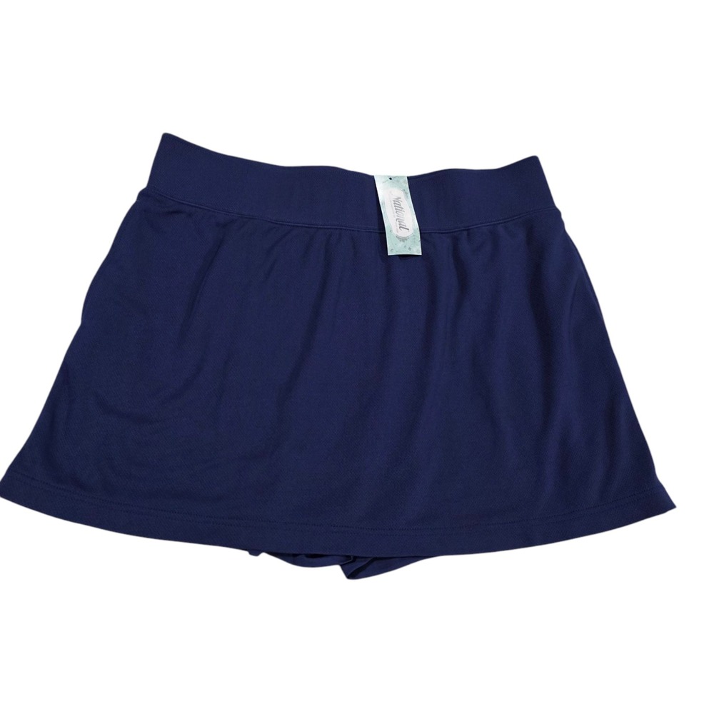 National Athletic Skort Womens Blue PL‎ Elastic Waist Lined Tennis Golf Pull On